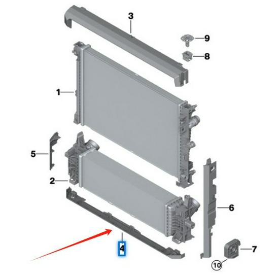 Radiator Lower Frame for BMW X3 G01/X4 G02