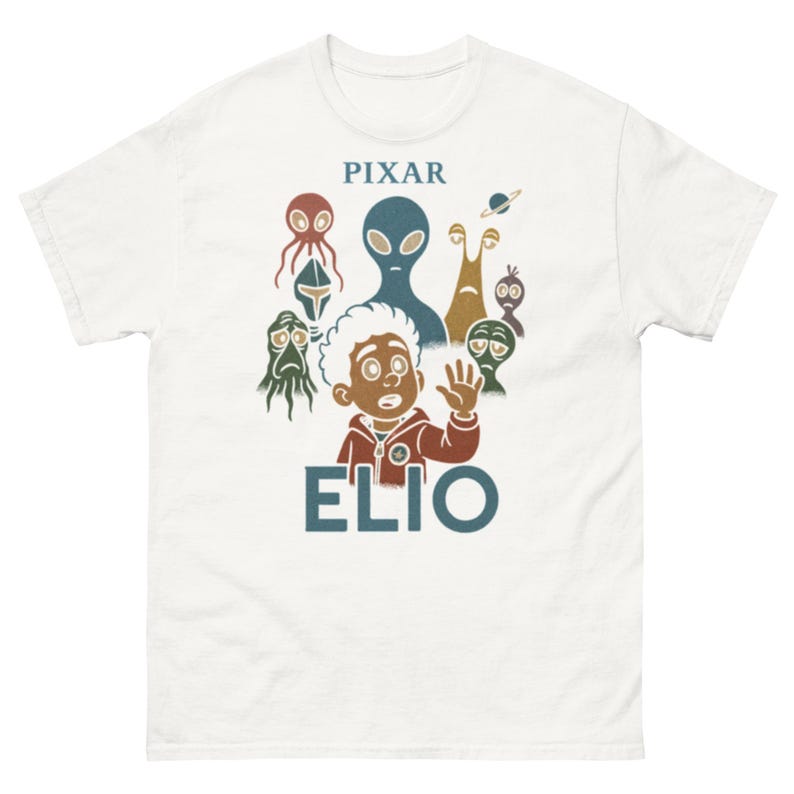 Футболка с персонажем мультфильма Pixar Elio, мультяшная футболка с инопланетянином, милая футболка с научно-фантастическим персонажем для детей и взрослых, официальный мерч Elio, подарок