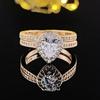 Креативный полый набор обручальных и свадебных колец с инкрустацией бриллиантами - Европейский и американский стиль (r5505)