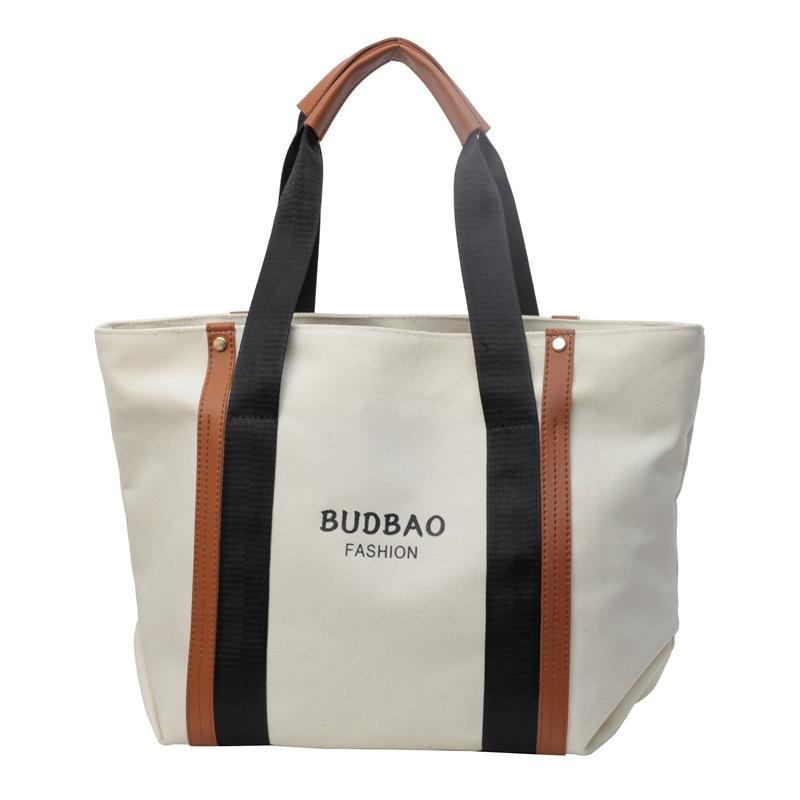 Canvas Bag Commuter Bag Women's New Trendy Casual Large-capacity Portable Tote Bag Ins Student Shoulder Bag