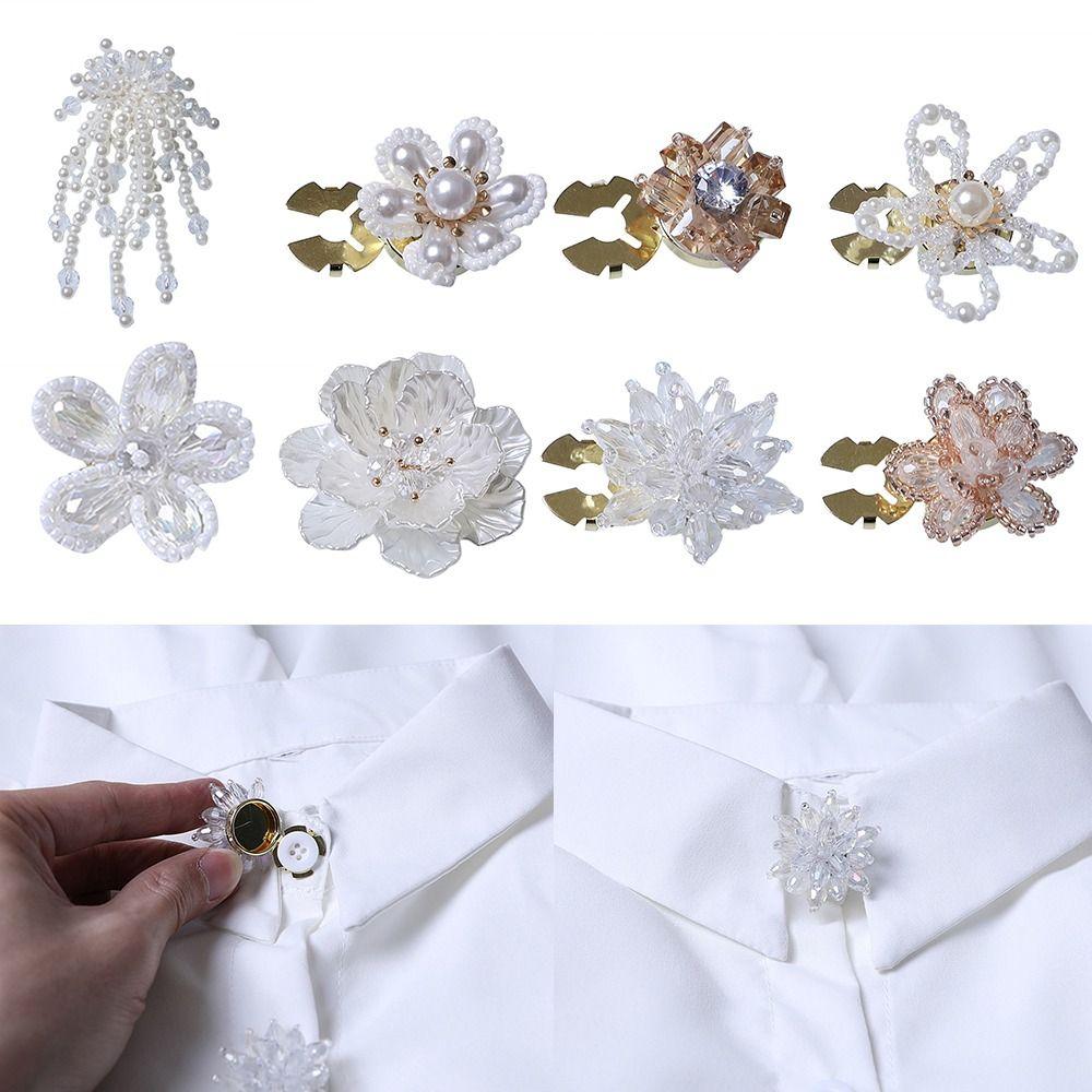 Элегантные на рубашку жемчужные пуговицы-заглушки DIY аксессуары цветочные запонки из сплава декоративная шкатулка для пуговиц рубашек для мужчин женщин
