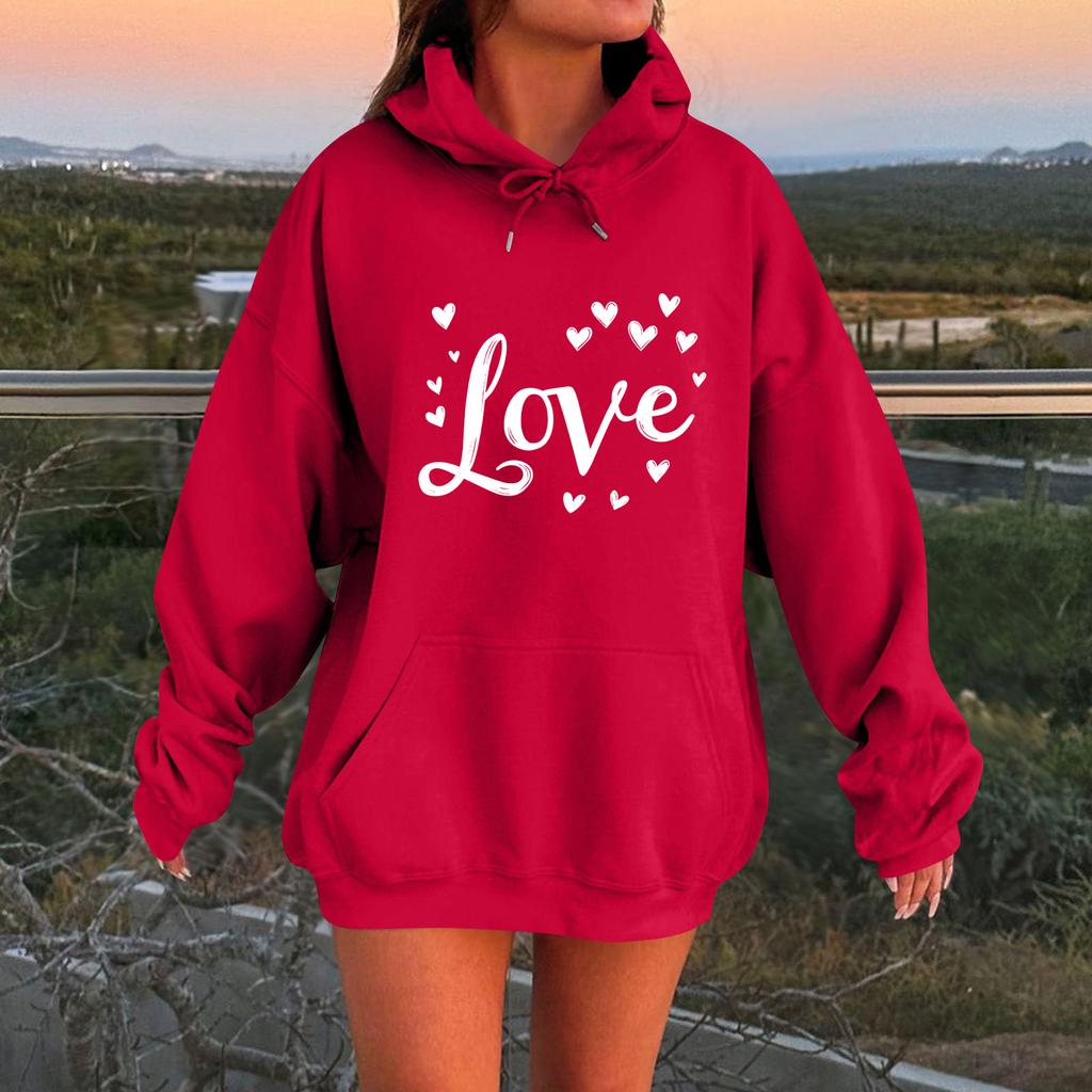 Женский свободный удобный повседневный модный свитшот с капюшоном и длинными рукавами с принтом персонажа