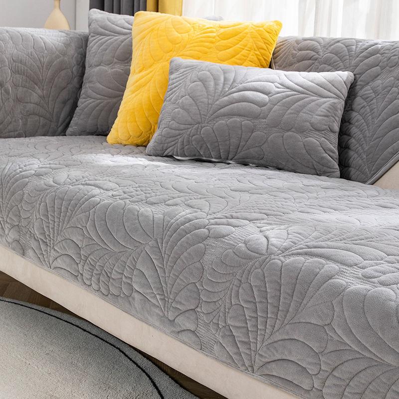 Кристальная плюшевая подушка для дивана, Простая и современная однотонная утолщенная подушка для сиденья, Теплый и нескользящий зимний чехол для дивана