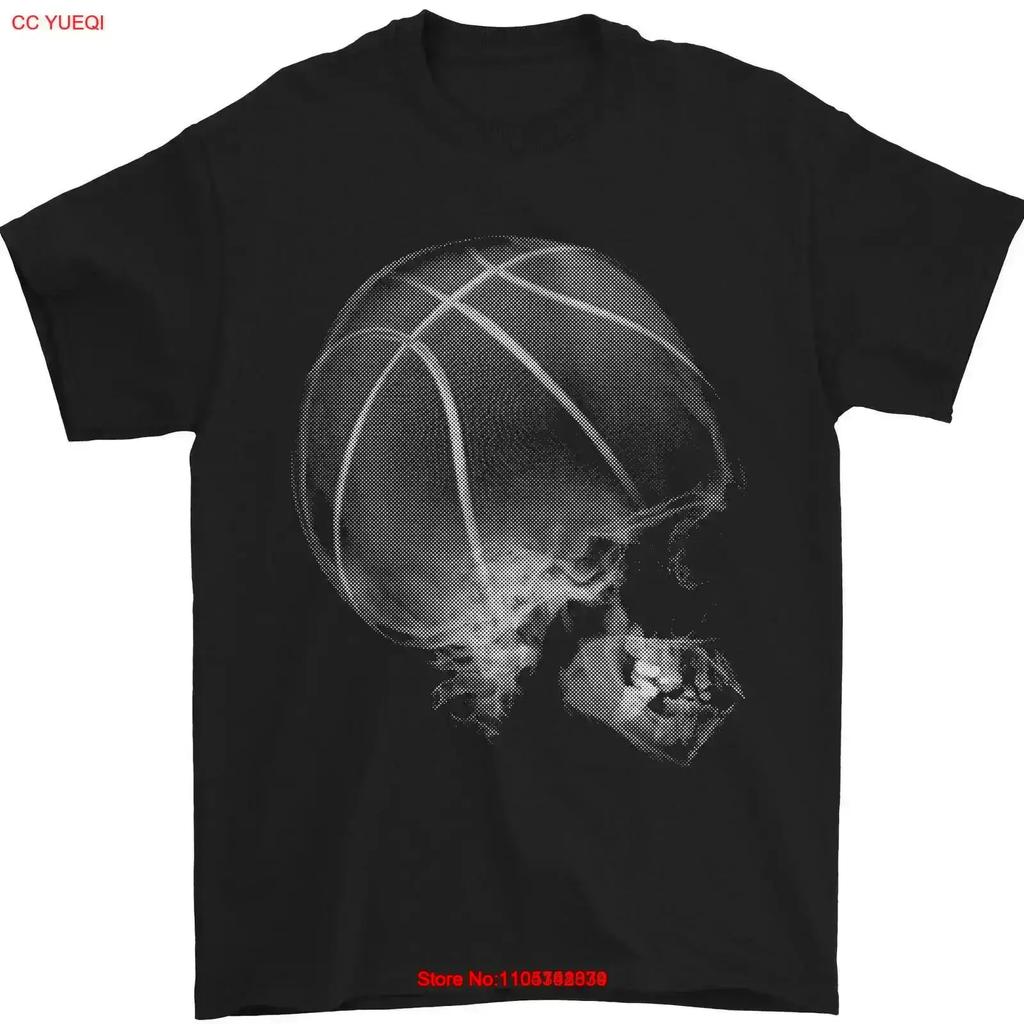 Basketball Skull Unisexs T Shirt 100 Cotton Vintage Casual Fashion Stretched Top For Everyday Wear Slightly Vintage