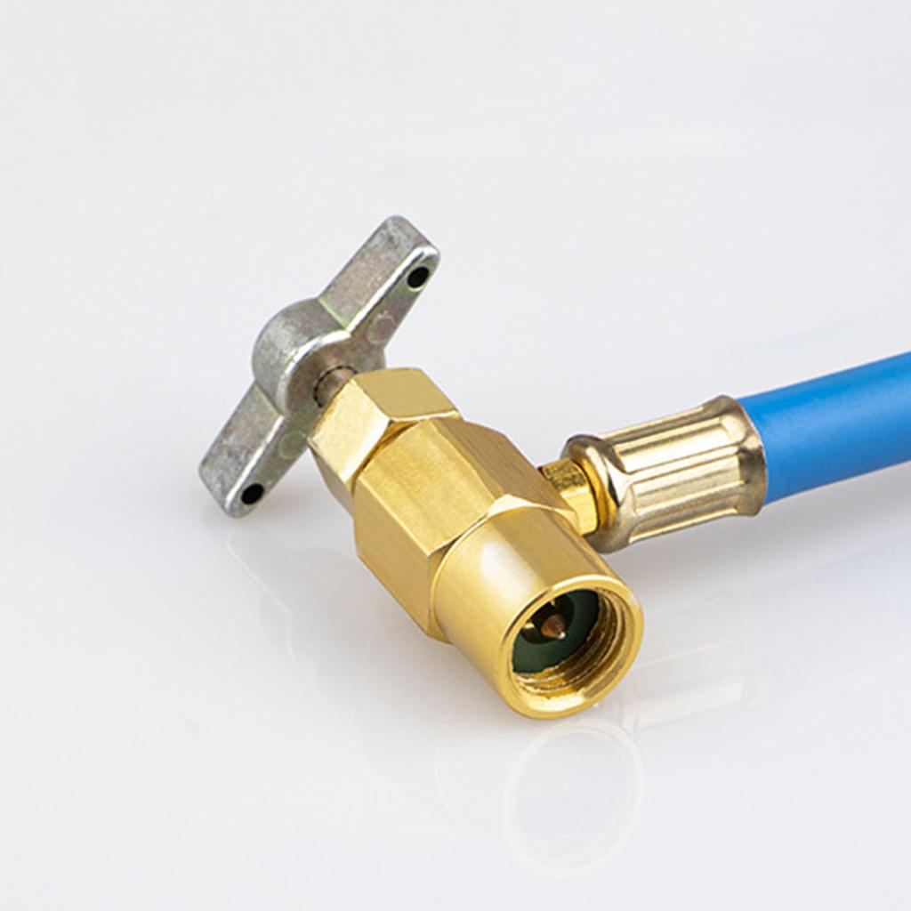 R134A Air Conditioner Gas Cooler Refrigerant Charging Pipe Tube AC Recharge Hose with Pressure Gauge for Car Automobile