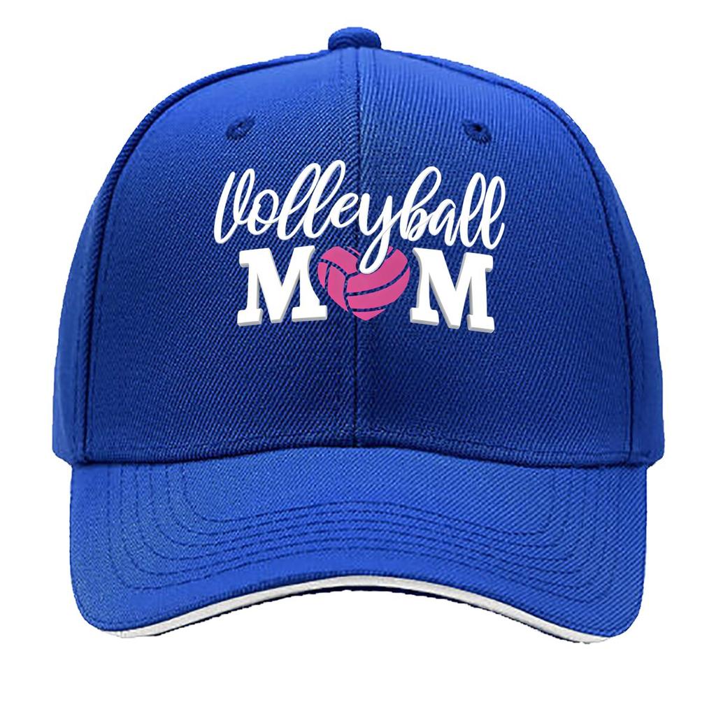 Volleyball Mom Love Heart Volleyball Baseball Cap Adjustable Breathable Golf Hat for Women Fashion Sandwich Baseball Cap