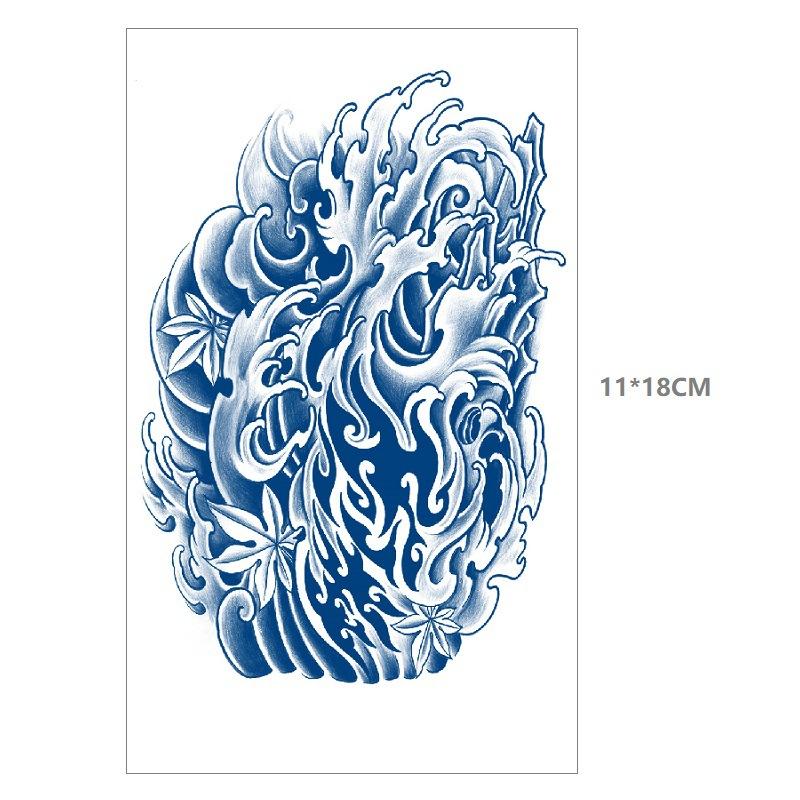 Herbal Juice Waterproof Butterfly Thorn Plain Flower Chest Semi Permanent Gradual Change Water Transfer Tattoo Sticker