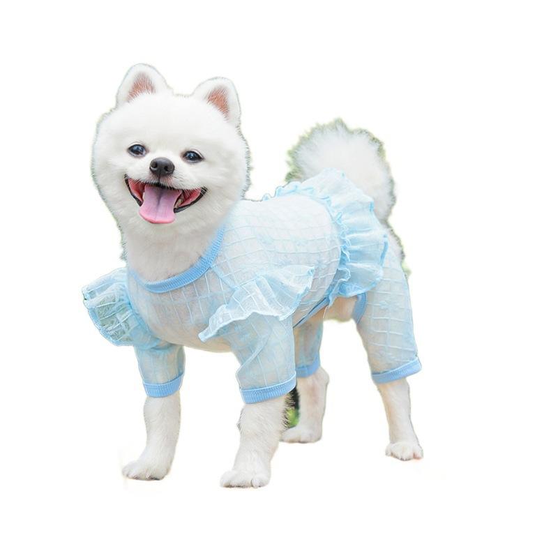 Оригинальная одежда для четвероногих питомцев, одежда для собак, одежда для кошек, кружевное сетчатое платье, брюки