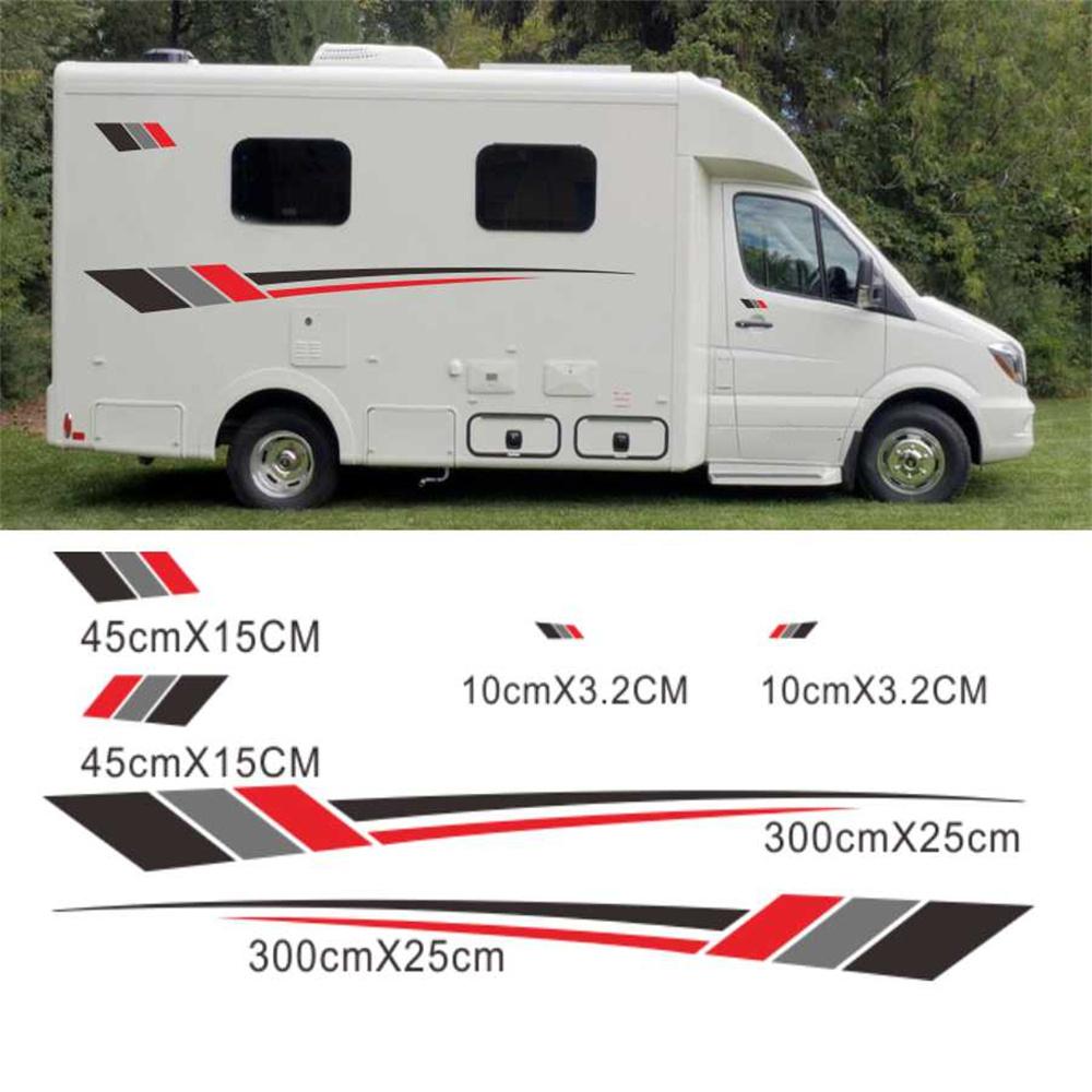 Stripes Graphics (Two Side) Vinyl Graphics Kit Decals Car Stickers for Caravan Travel Trailer Camper Van