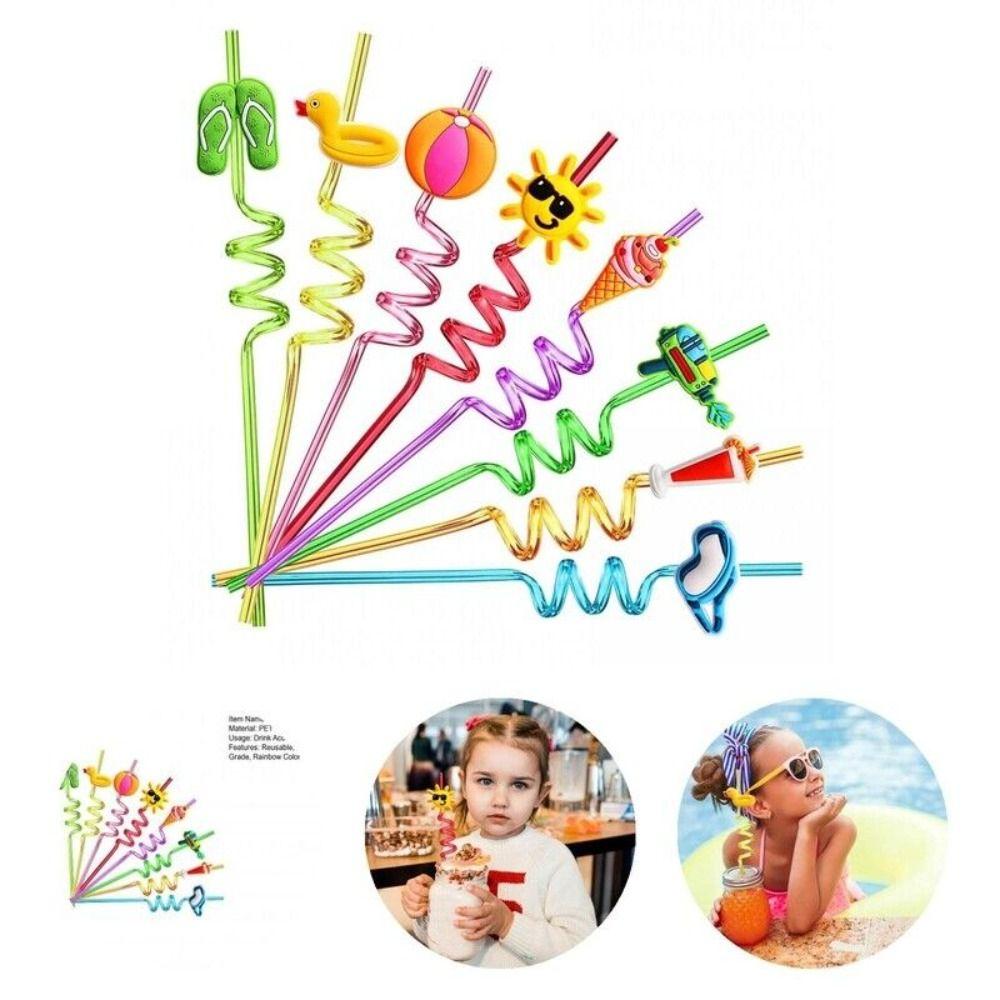 Beverage Colorful Straw Wine Decorative Plastic Drinking Straws Hot Reusable Drinking Straws Kids