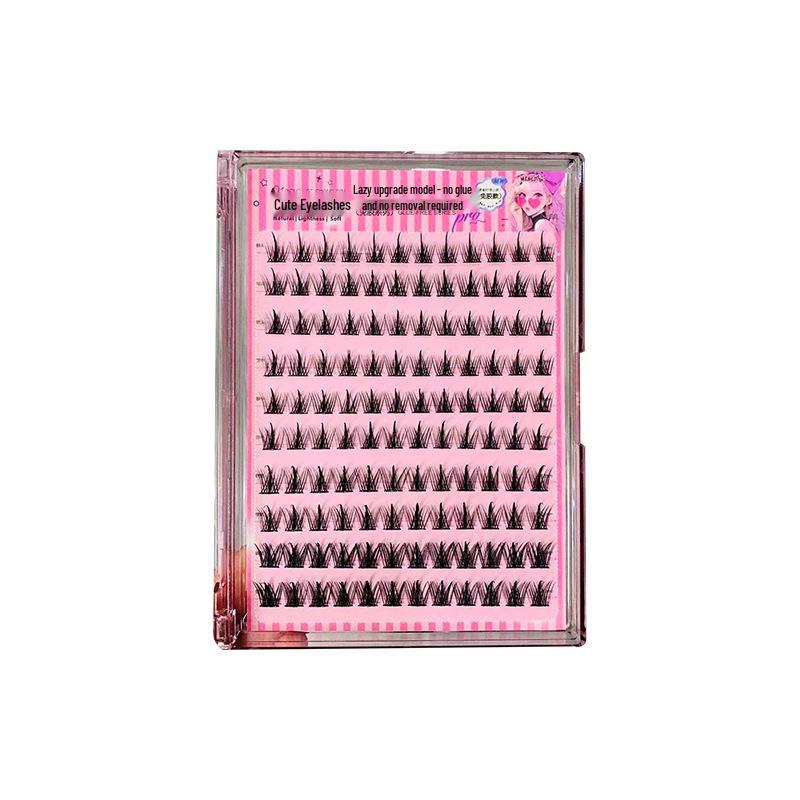 Mengjie Self-Adhesive No-Glue Large Capacity False Eyelashes for Beginners - Natural Single Cluster Comic Style