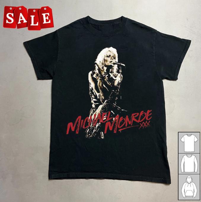 Graphic Michael Monroe Cotton full size Unisex Black t-shirt SEG_874