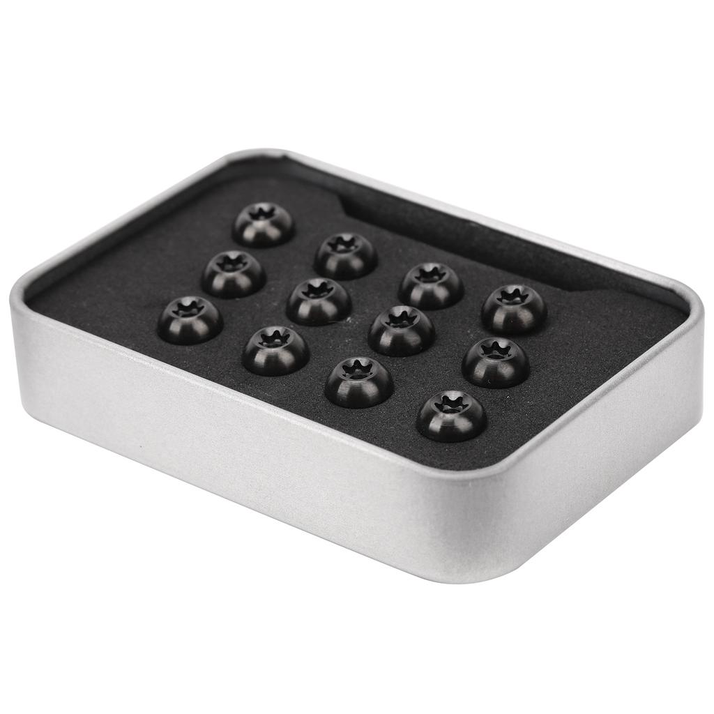 12pcs Bike Disc Brake Rotor Fixing Bolts T25 Bicycle Screws TC4 Titanium Alloy M5 X 10mm Black