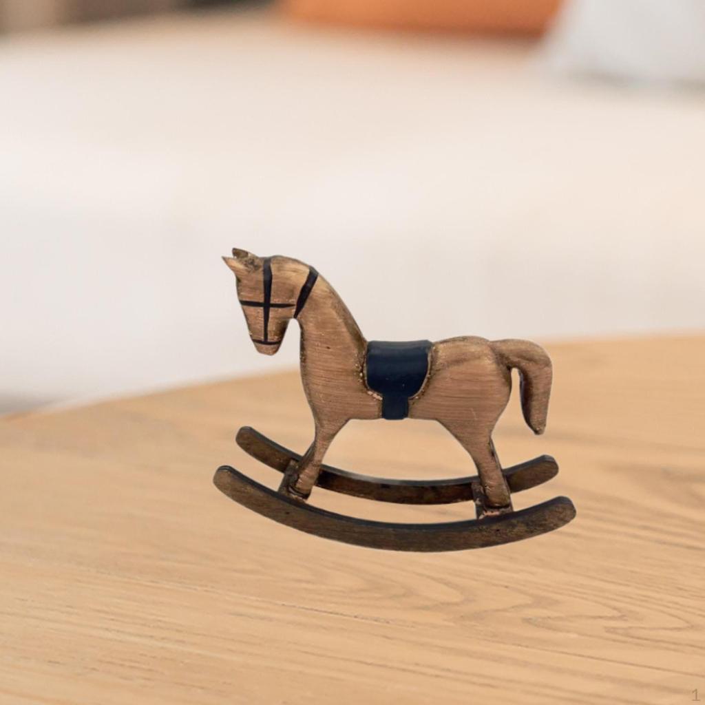Статуэтка лошадки-качалки, скульптура животного, настольное украшение, декоративная статуэтка для гостиной