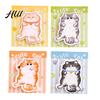 Soft Texture Notepad 4Pcs Cat-Shaped Notes Pad Set Cute Self-Adhesive Memo Pads for Color Students Office Writable Peel-off Reminders Journaling Gifts