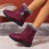 Thermal Snow Boots for Women - Waterproof Mid-Calf Winter Shoes with Anti-Slip Sole & Slavic Embroidery