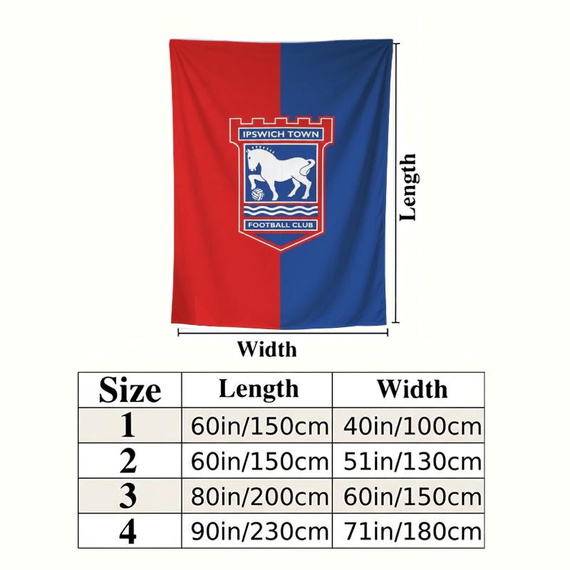 Ipswich Town FC Wall Tapestry Aesthetic Wall Hanging Printed Fabric Blanket Decorative Tapestries for Bedroom Living Room Home Decor