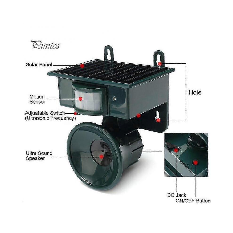 Solar Powered Outdoor Ultrasonic Pest Bird Crow Animal Repeller Repellent Scarer