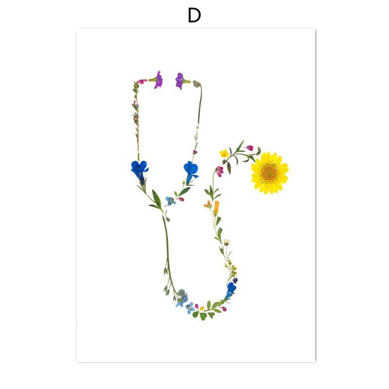 Human Anatomy Poster Breastfeeding Lung Stethoscope Embossed Wall Art Canvas Painting Abstract Anatomy Medical Room Decoration