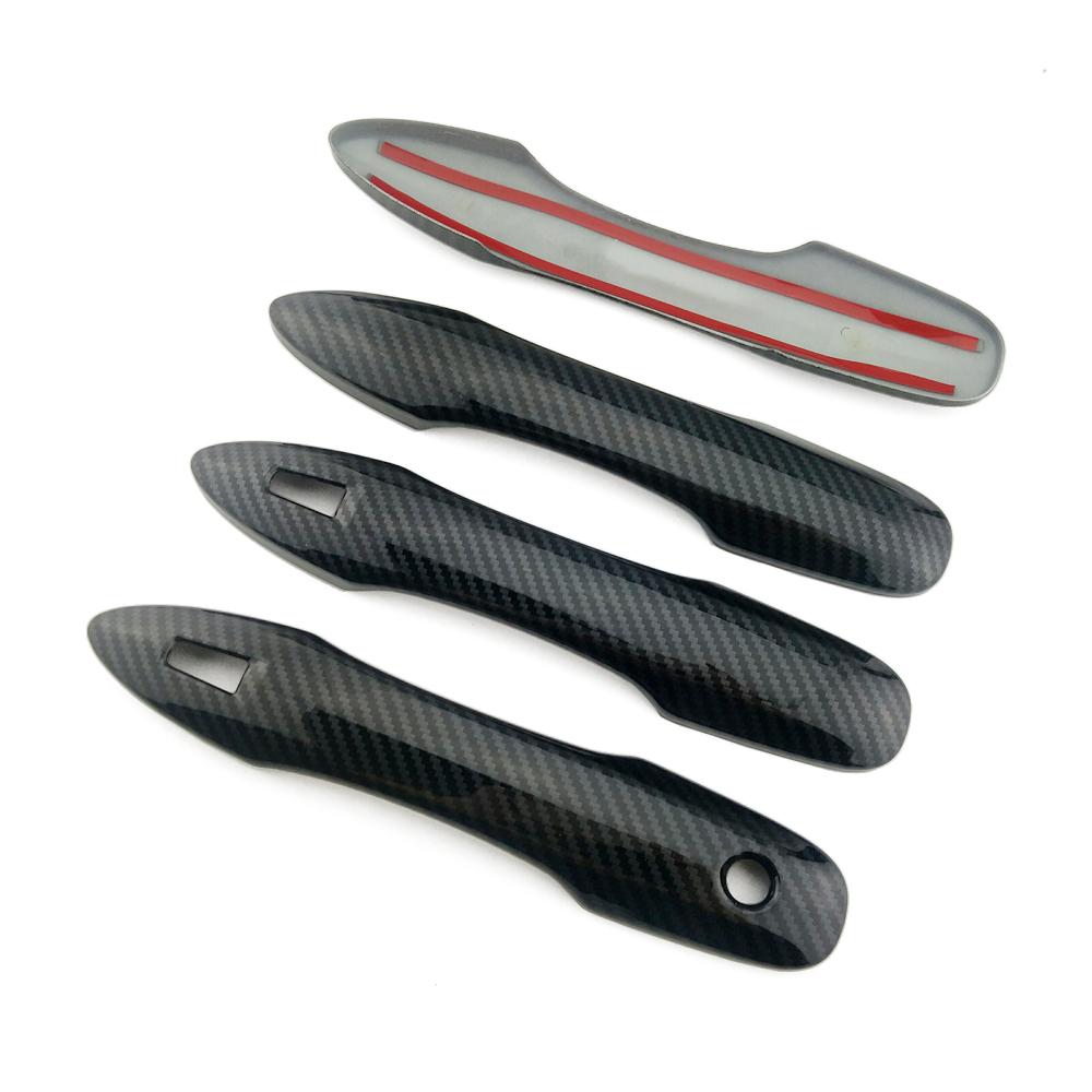 Carbon Fiber Style Print Door Handle Cover Trim For Toyota Camry 2018 2022 Pruis Hatchback 2016 Corolla Avalon Anti