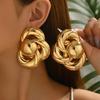 New Earrings Geometric Twist Ring Buckle Design Stud Earrings Niche Light Luxury Earrings Women's Versatile