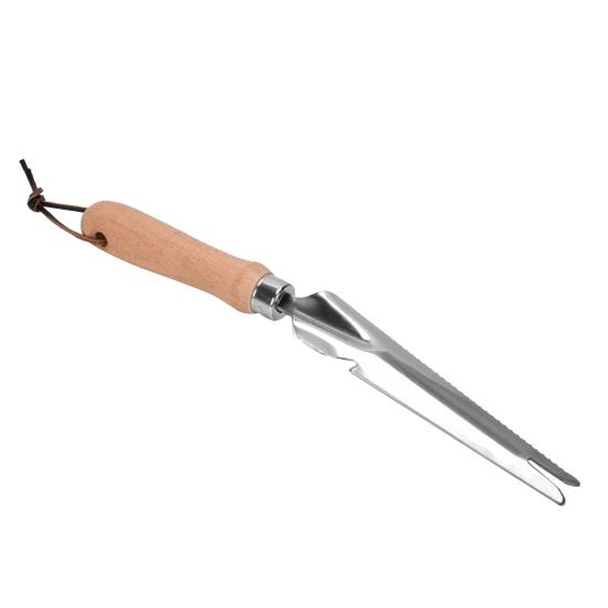 Садовый совок 5 в 1 из нержавеющей стали для удаления сорняков с деревянной ручкой, многофункциональный ручной совок для легкого удаления сорняков, посадки и пересадки