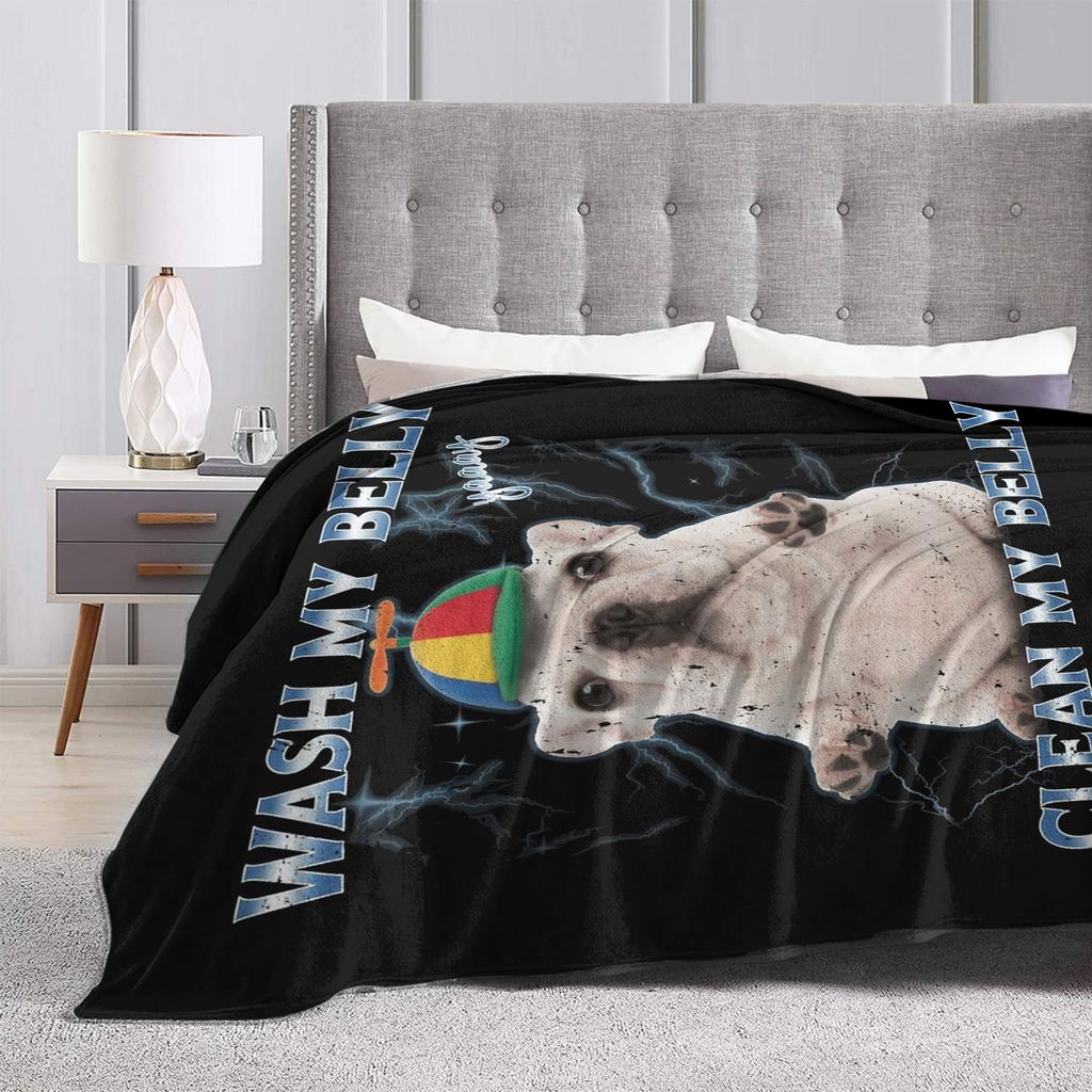 Warm Cozy Throw Blanket Travel Car I am Pibble Dog Puppy Wash My Belly Blanket Flannel Bedspread For Bedroom Sofa Bed Cover