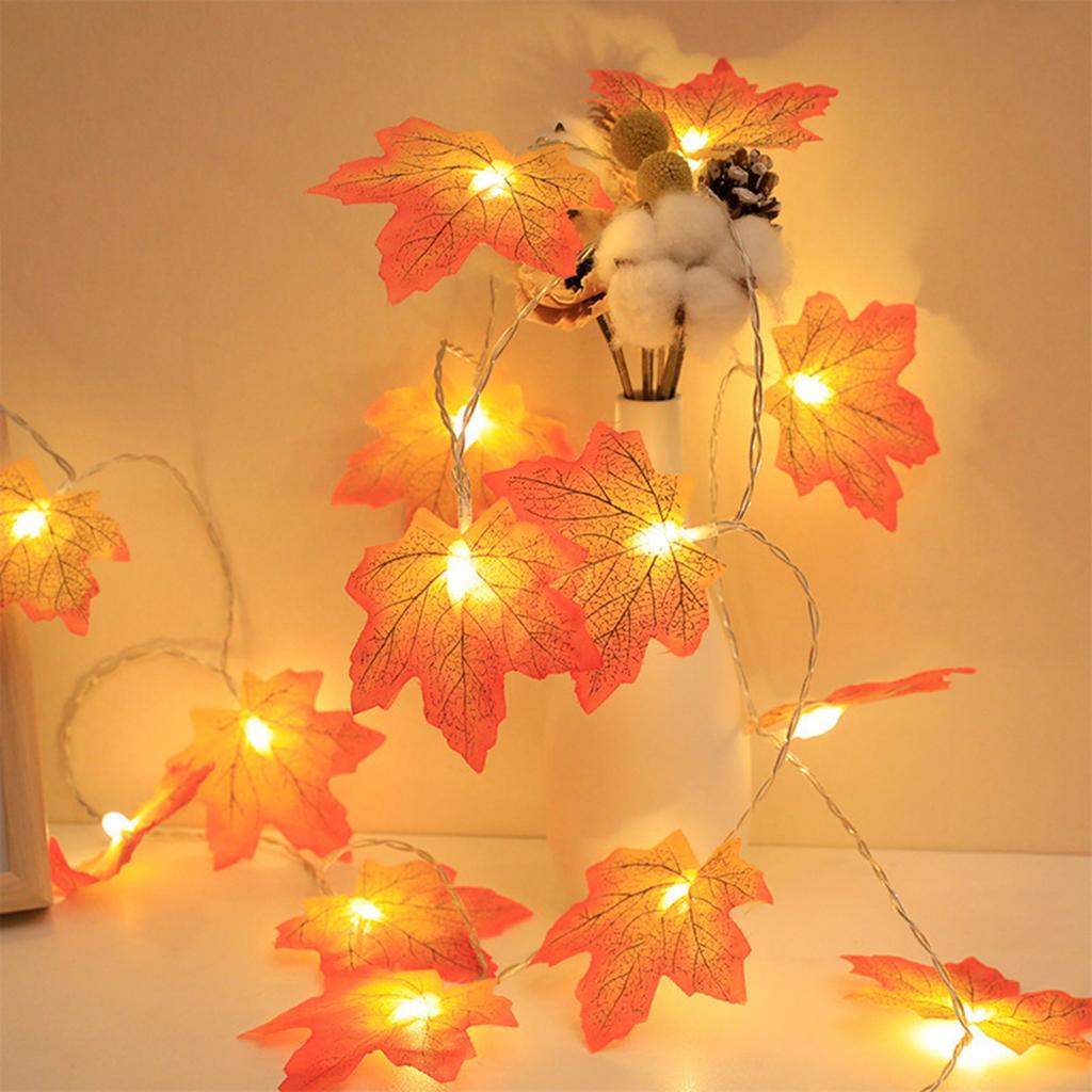 Decorations Wreath, Maple Leaf String Lights 10 LEDs, Decorations, Suitable For Home Holiday Wreath Indoor