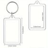 15pcs Creative Simple Blank Photo Keyrings Acrylic Blank Picture Insert Keychain Double Sided Clear Key Ring Photo Holder DIY Party Guest Gifts