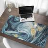 Modern Protective Keyboard Mat Swirling Art Waves 120x60 cm