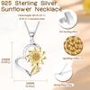 Milacolato 925 Sterling Silver Sunflower Necklace My Sunshine CZ Sunflower Heart Pendant for Women Boxed Valentine Gift You're