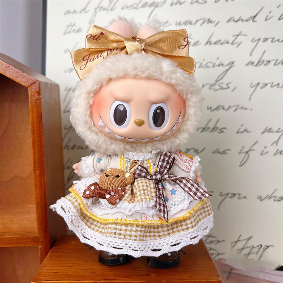 (Только одежда) Аксессуары для одежды Labubu Шляпа V1 V2 V3 Аксессуары для плюшевой куклы Labubu Комплект сменной одежды Сладкие аксессуары