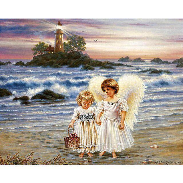 Мультфильм DIY 5D алмазная живопись вышивка крестиком полный круглый дрель Ангел Алмазная вышивка Стразы мозаика ручной работы домашний декор