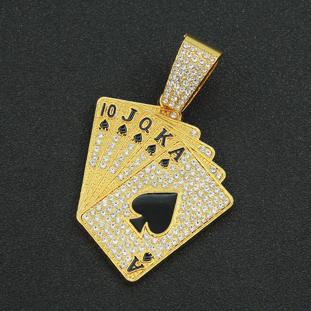 Индивидуальное ожерелье с подвеской Diamond Poker — в стиле хип-хоп-панк