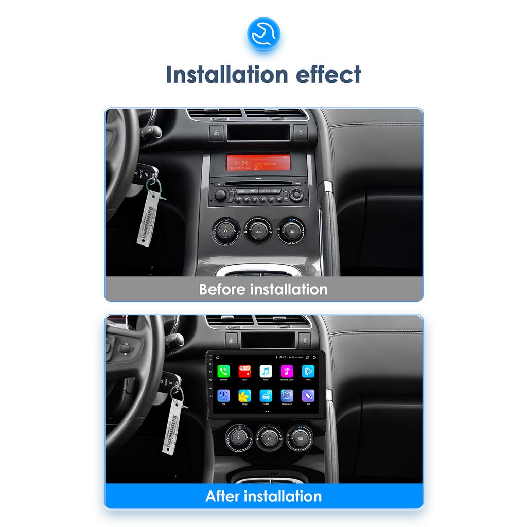 OSSURET 2din Android Автомагнитола для Peugeot 3008 AT MT 2009 - 2015 Автомобильный Радиоприемник Мультимедиа Видео Плеер GPS Navi Головное Устройство Carplay Интеллектуальный Экран RDS