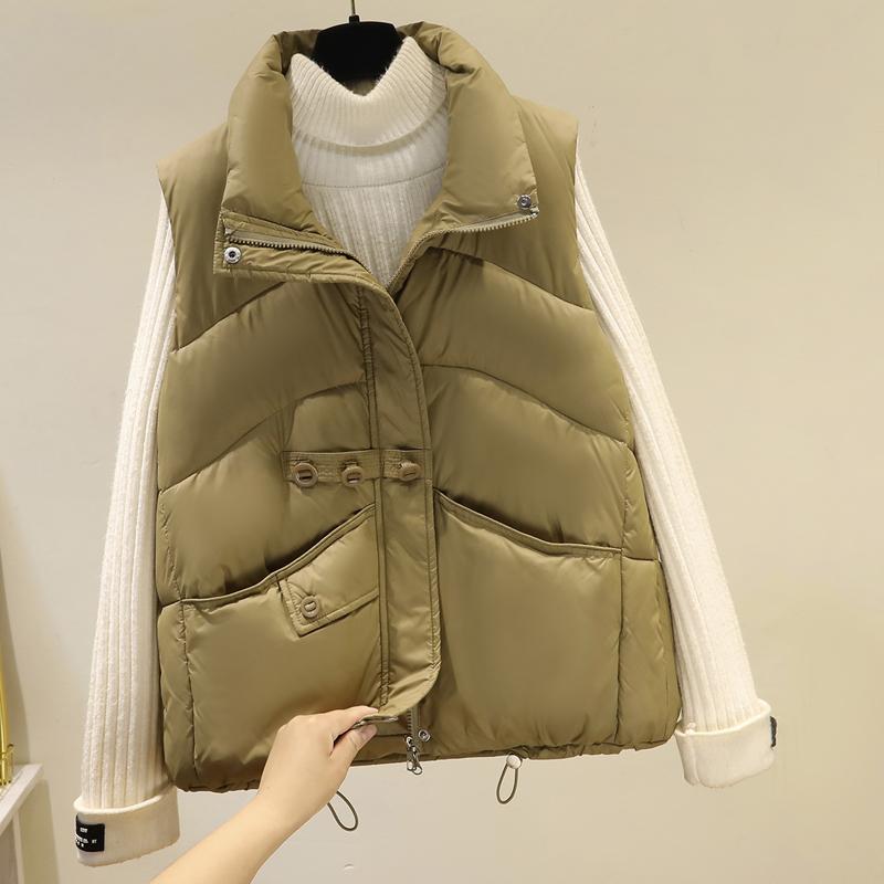 Модная женская парка без рукавов, зимняя верхняя одежда, элегантный толстый теплый жилет, женские короткие пальто