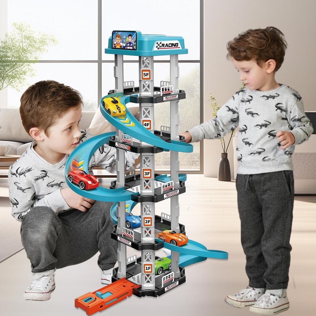 Car Parking Garage Toy  Interactive Vehicle Racing Car Ramp Assembly Game Preschool Educational Traffic Toys for Children