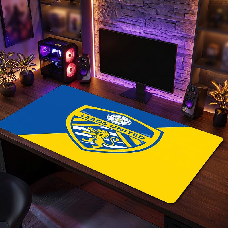 Большой коврик для мыши с принтом футбольного клуба Leeds United, противоскользящий расширенный игровой коврик для стола для офиса и дома