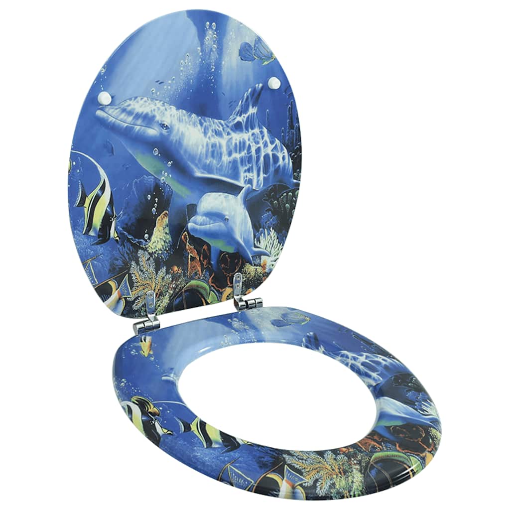 Toilet Seat with MDF Lid Dolphin Design