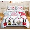 Santa Claus Bed Three-Piece Set, Digital Print Quilt Cover Sheet Set