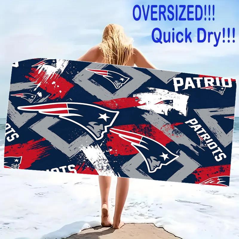 Пляжное полотенце с принтом New England Patriots, большое, мягкое, быстросохнущее, для пляжа, кемпинга, плавания