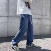 Прямые джинсы мужские свободные летние мужские повседневные длинные брюки мужские брюки