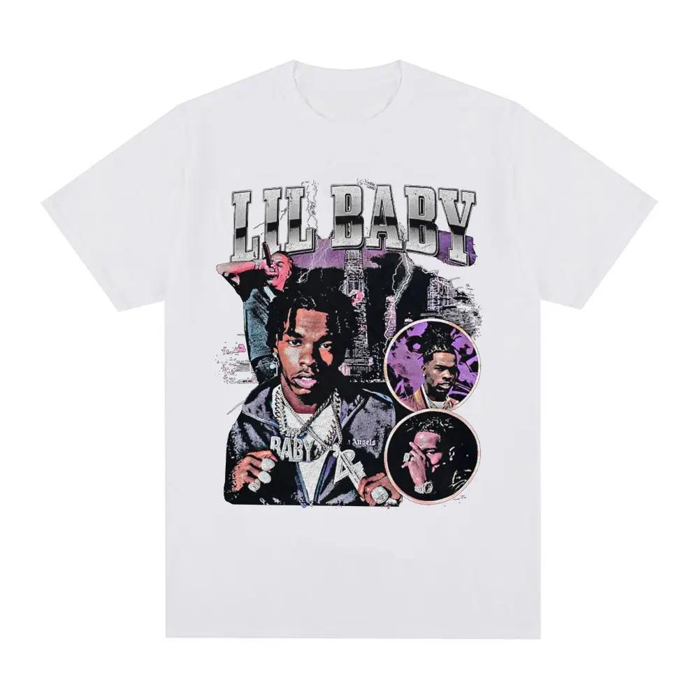 Hip Hop Rapper Lil Baby T-shirt Vintage Graphic Print Oversized T-shirts Fashion Aesthetic Short Sleeve T Shirts Streetwear Unisex