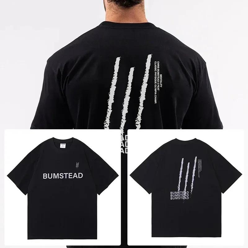 2024 Gym Fitness T-shirt Loose Oversized Cotton Men Short Sleeves Bodybuilding Sports Tees Summer Training Workout Jogging Tops