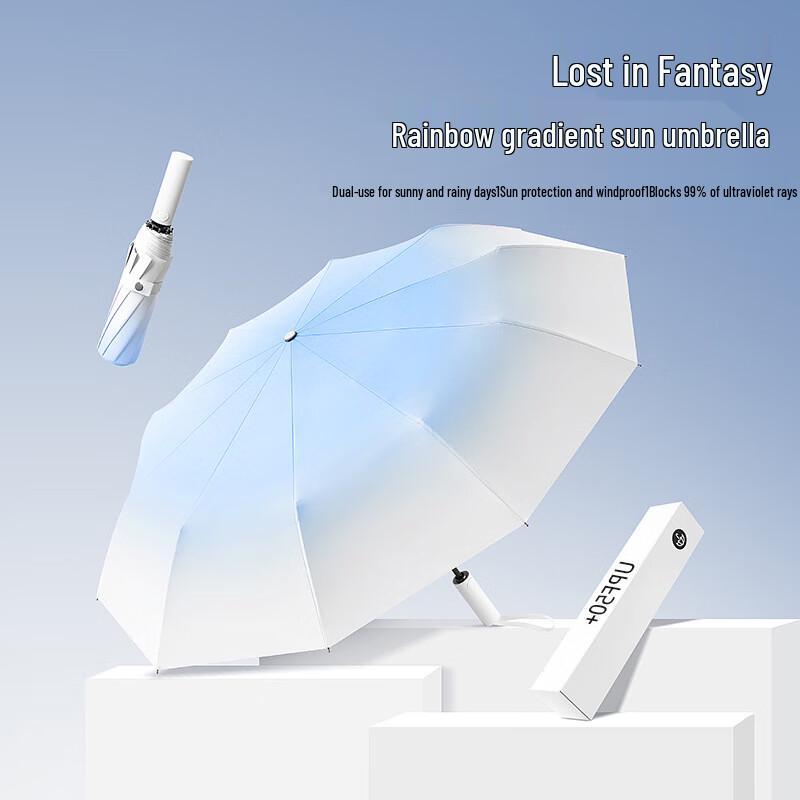 Nanqiao Gradient White Peach Pink Automatic Umbrella