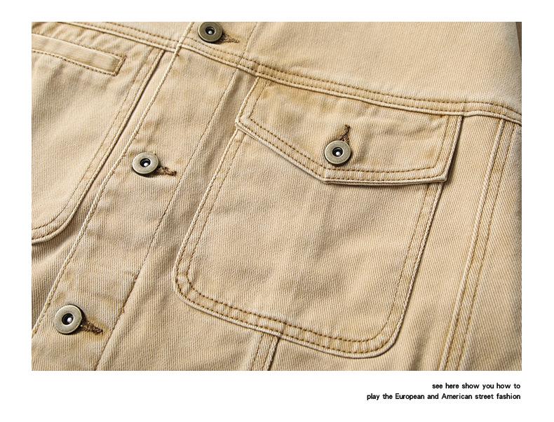 Men's 2024 Retro High-End Denim Jacket: Casual Loose Lapel, Autumn/Winter Style Workwear
