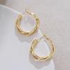 1 Pair Luxury Metal Round Circle Hoop Earrings, Simple & Elegant Design For Women Everyday Wear