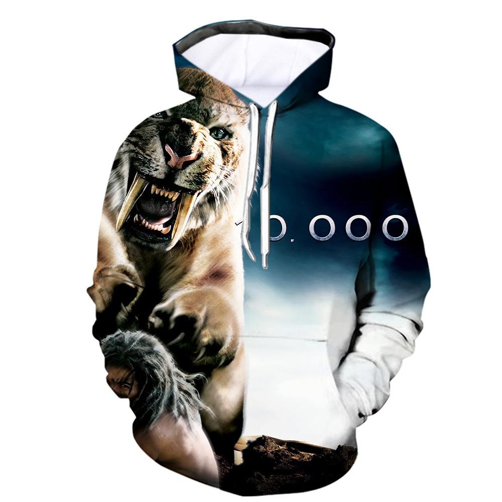 Весенне-осенняя модная мужская толстовка с 3D принтом льва, уличная одежда, одежда для пар, пуловеры с длинными рукавами для бега, повседневный спортивный костюм