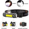 COB+LED Headlamp New Arrival Camping Headlight Outdoor Waterproof Head Lamp Super Bright Mini Head Flashlight