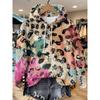 Womens Relaxed Fit Hooded Long Sleeve Sweatshirt With 3D Floral Plaid Print Breathable Comfort Casual Top